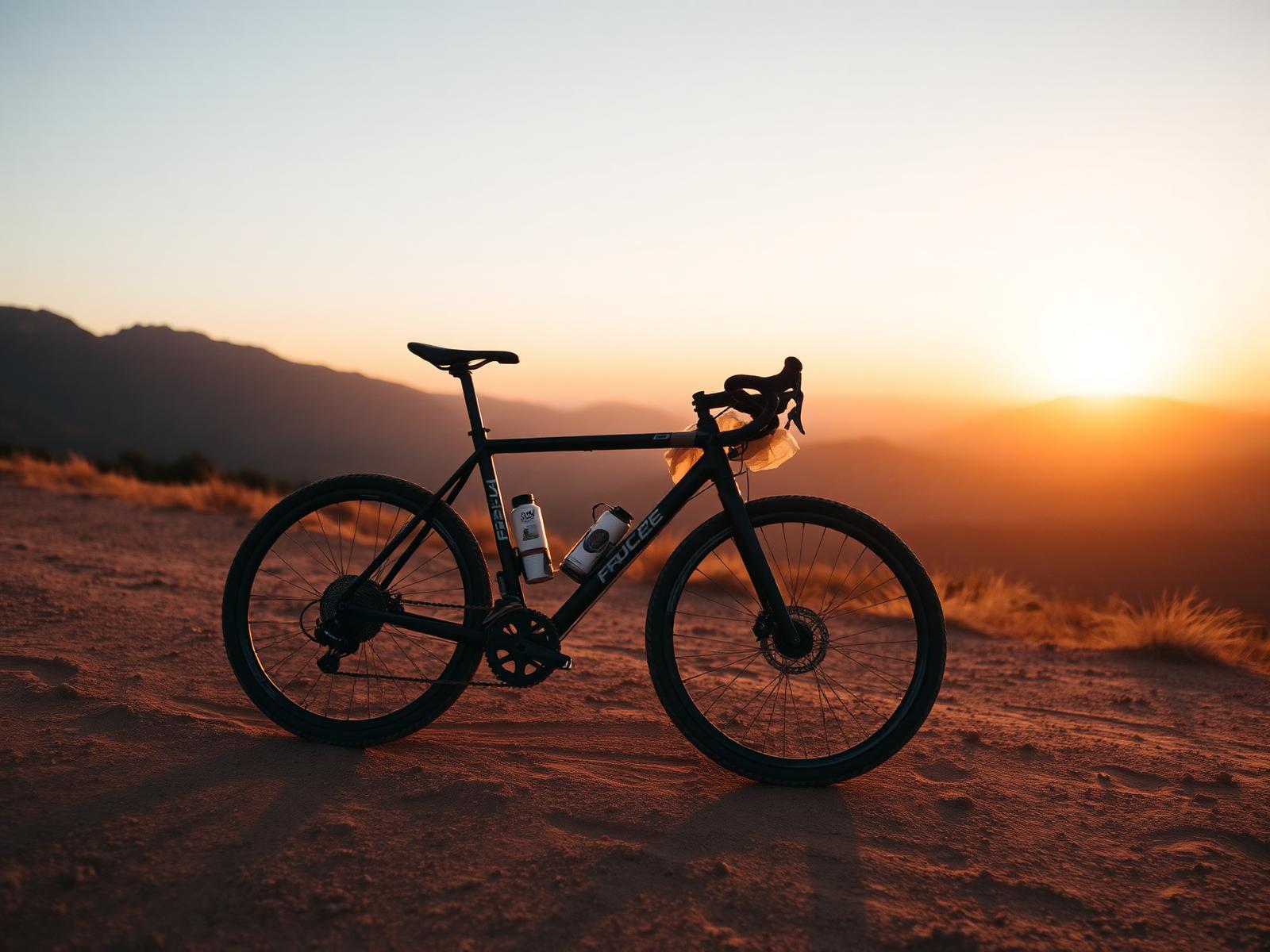 Gravel bike at sunrise